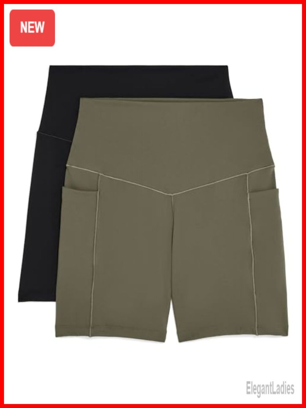 Danskin 2 Pack High Rise Bike Shorts Nylon Spandex Moisture Wicking